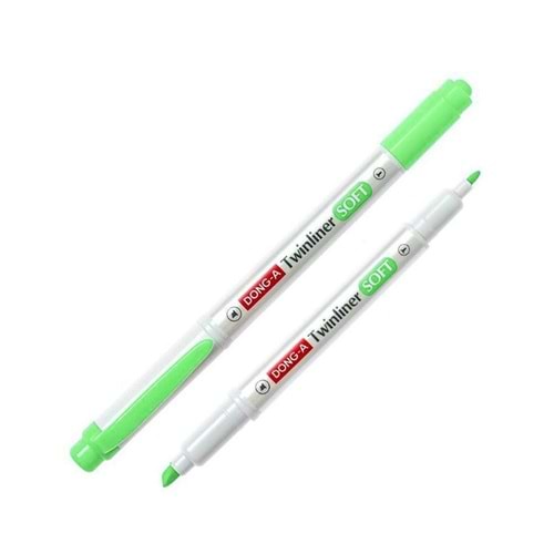 Dong-A Twinliner Soft Çift Uçlu Fosforlu Kalem Çimen Yeşili No:41