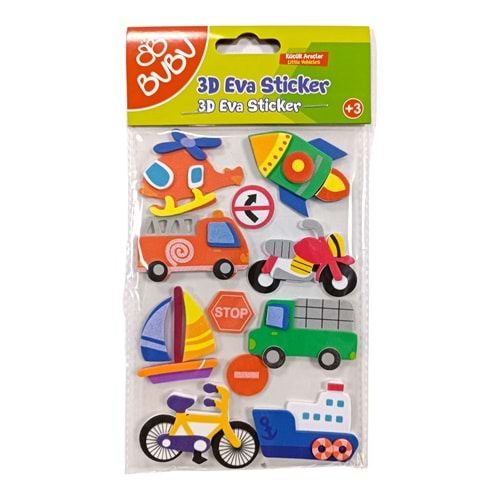 Bubu 3D Eva Sticker Küçük Araçlar