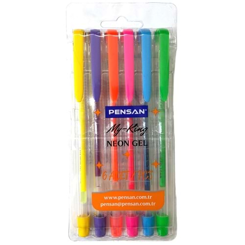 Pensan My-King Neon Jel Kalem 6 Lı Set