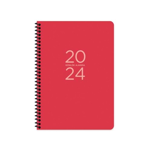 Keskin Color 17x24 Spiralli Günlük Ajanda - Kırmızı 2024