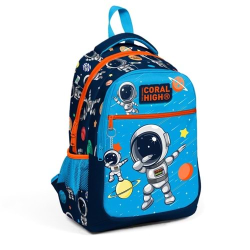 Coral High Kids Astronot Desenli Üç Bölmeli Okul Sırt Çantası 23486