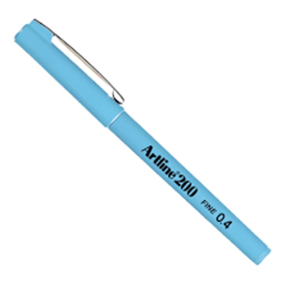 Artline 200N Fine Keçe Uçlu Yazı Kalemi Uç 0.4 Mm Açık Mavi