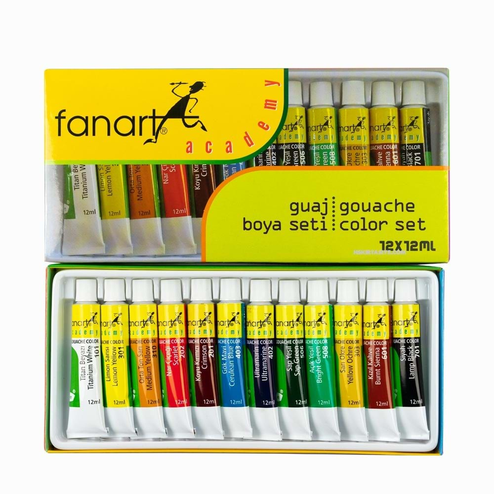 Fanart Academy Guaj Boya Seti 12x12 ml