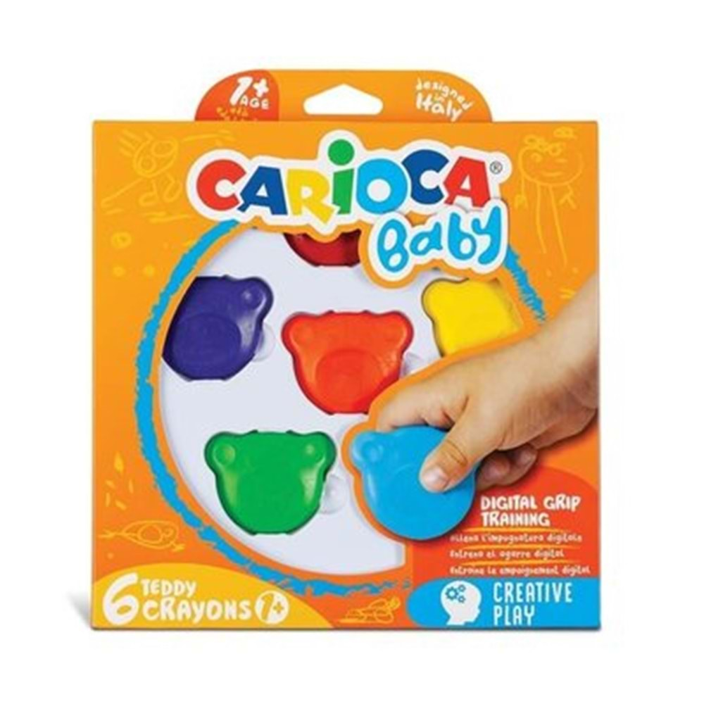 Carioca Teddy Bebek Crayons 6 Renk