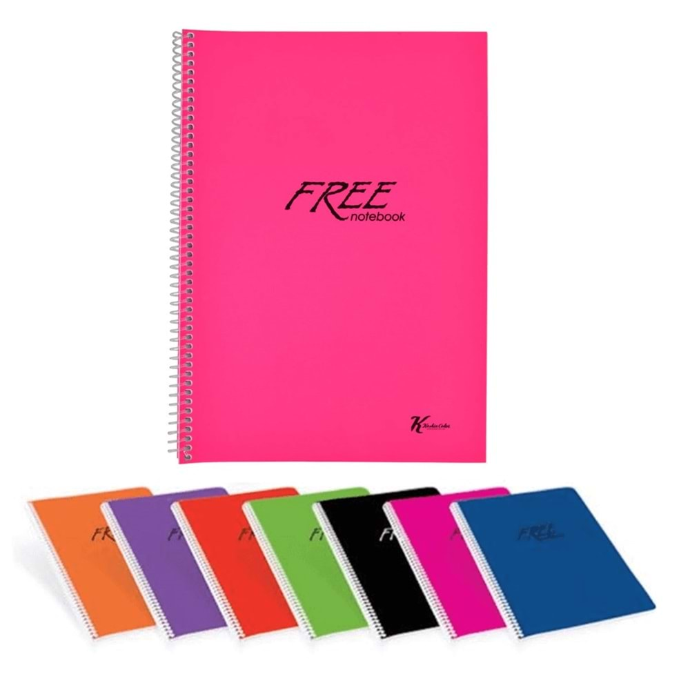 Keskin Color A4 80 Yp. Kareli PP Kp. Spiralli Free Defter