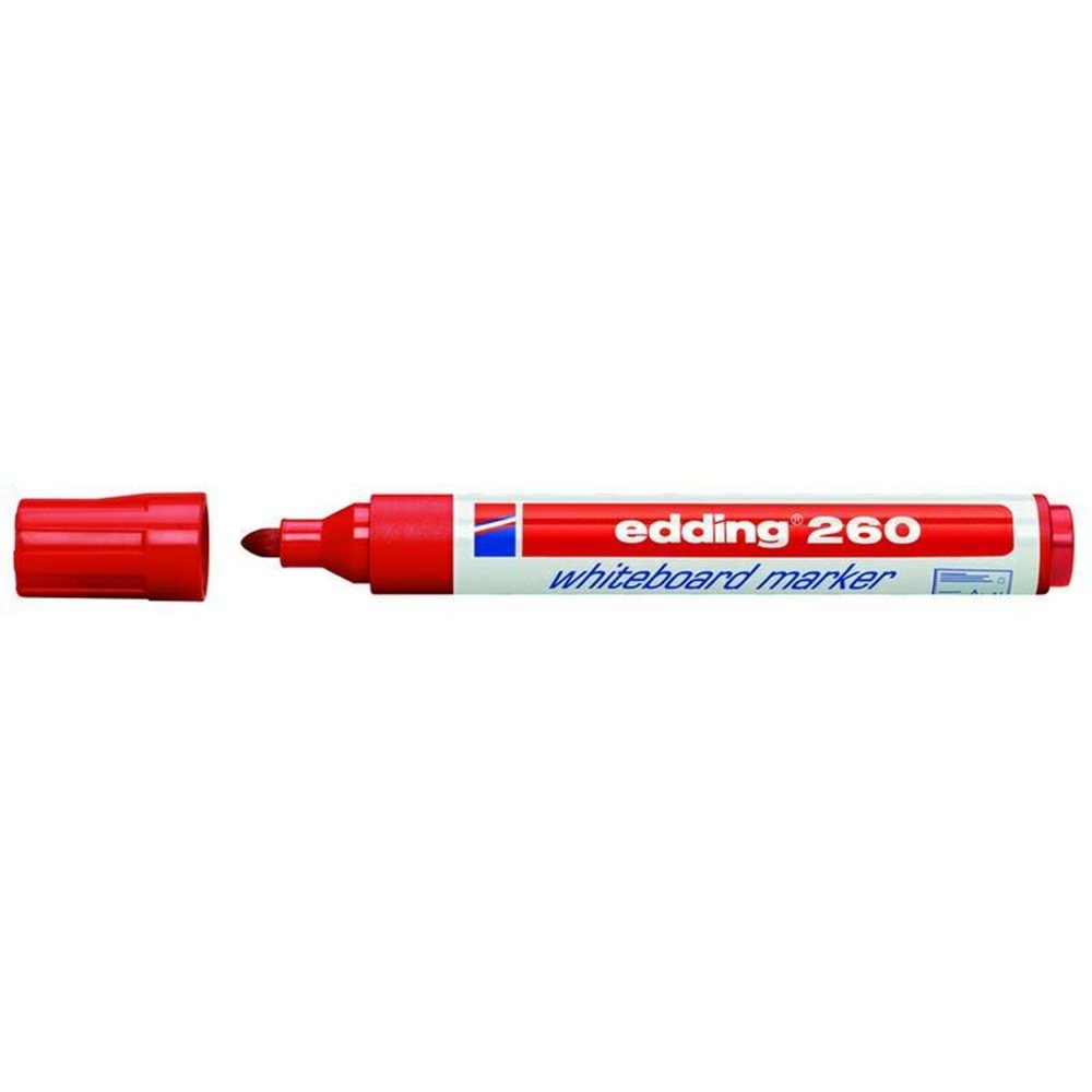 Edding 260 Beyaz Yazı Tahtası Kalemi Kırmızı