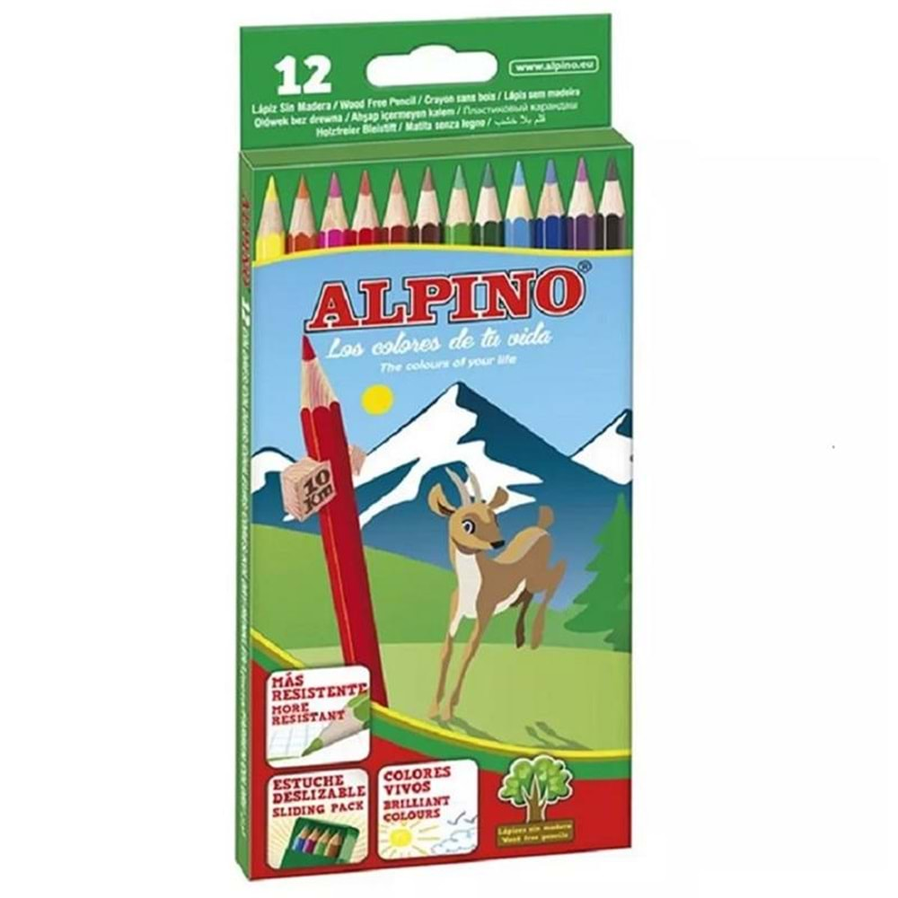 Alpino 12 Renk Kuru Boya Tam Boy AL-10654