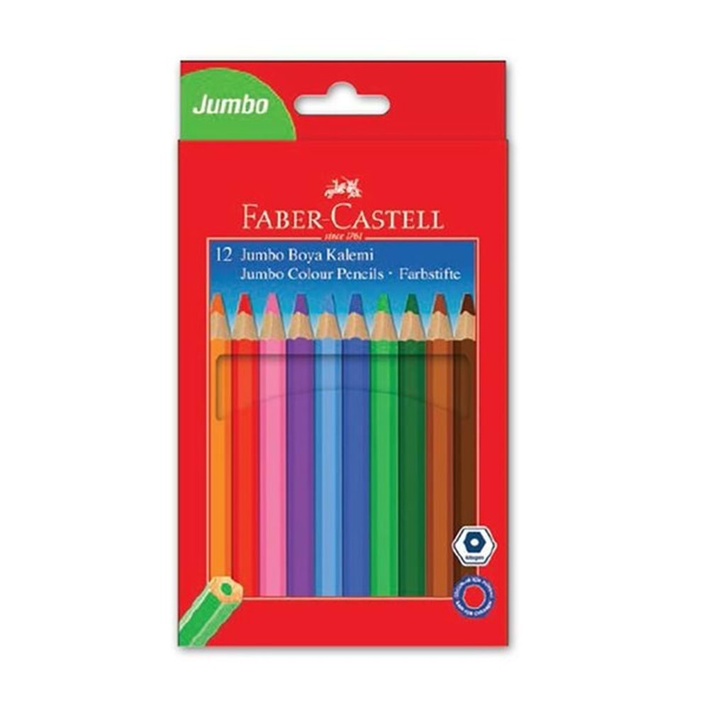 Faber-Castell Jumbo Kuru Boya Kalemi 12 Renk