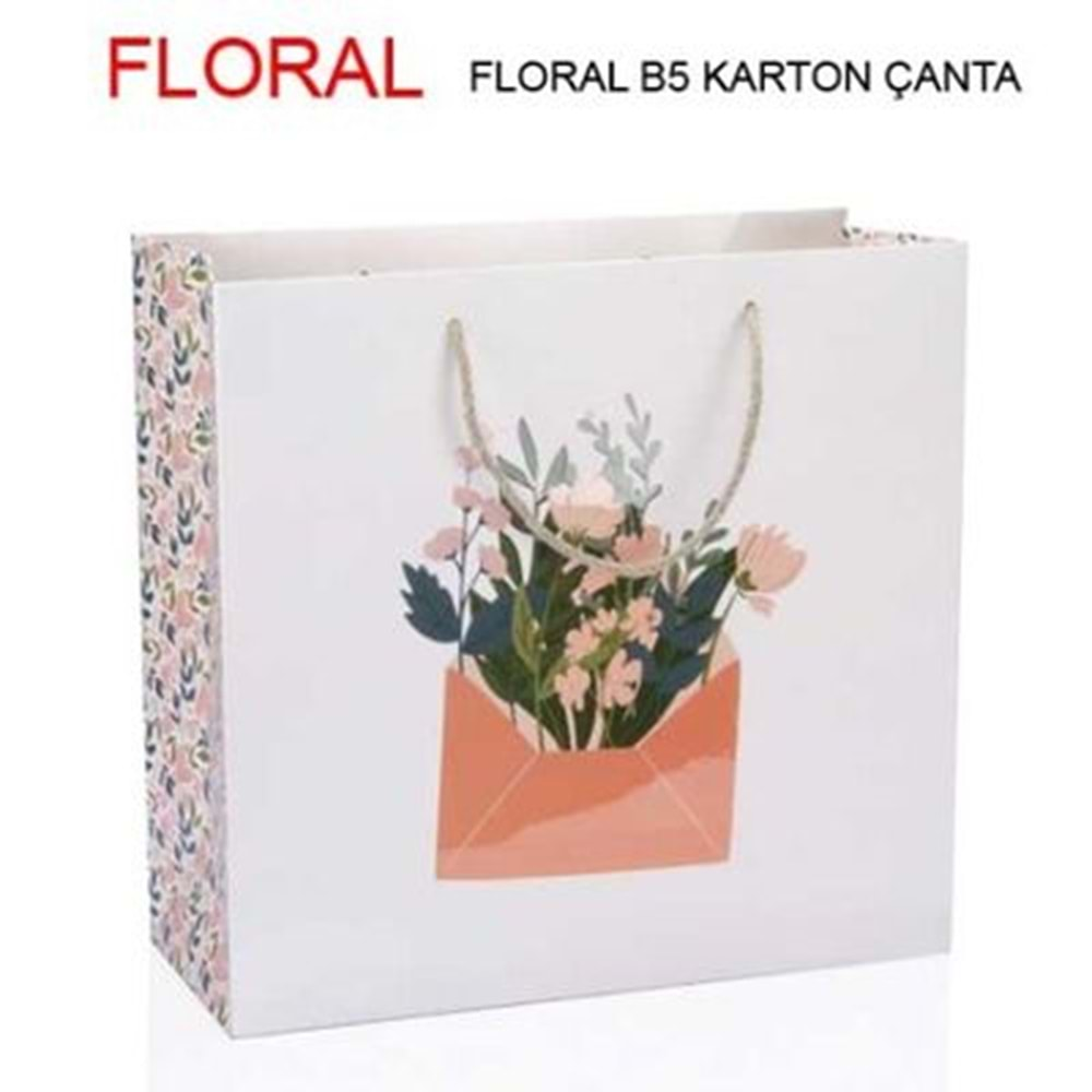 Hediyelik Karton Çanta Flora B5 Bg6634