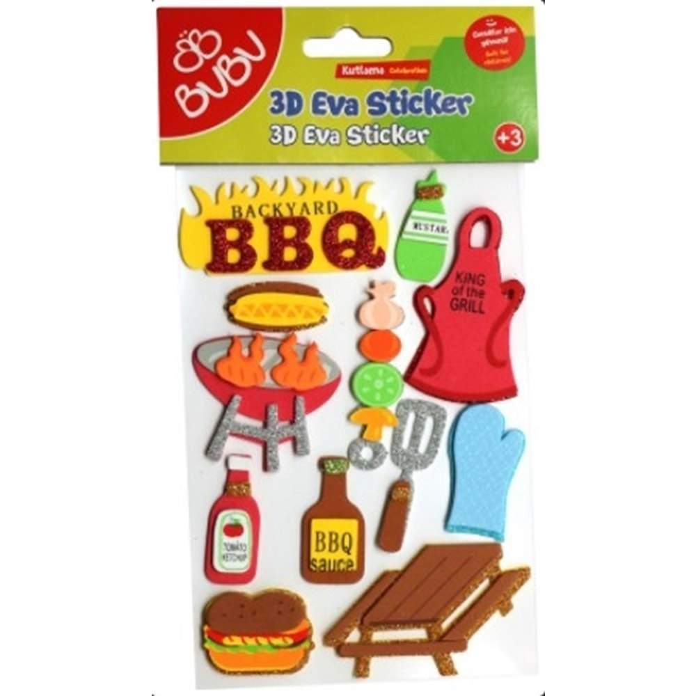 Bubu 3D Eva Sticker Barbekü