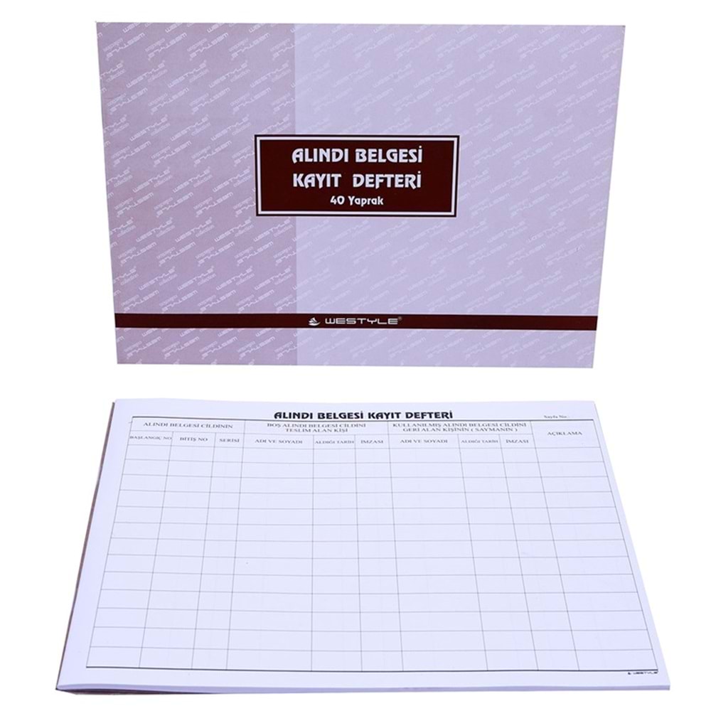 Alındı Belgesı Kayıt Defteri 40 Yp.