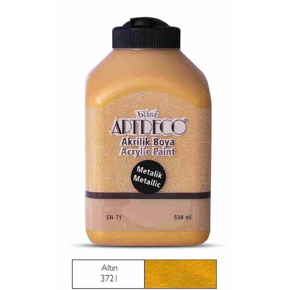 Artdeco Metalik Akrilik Boya 500 ml Altın 3721