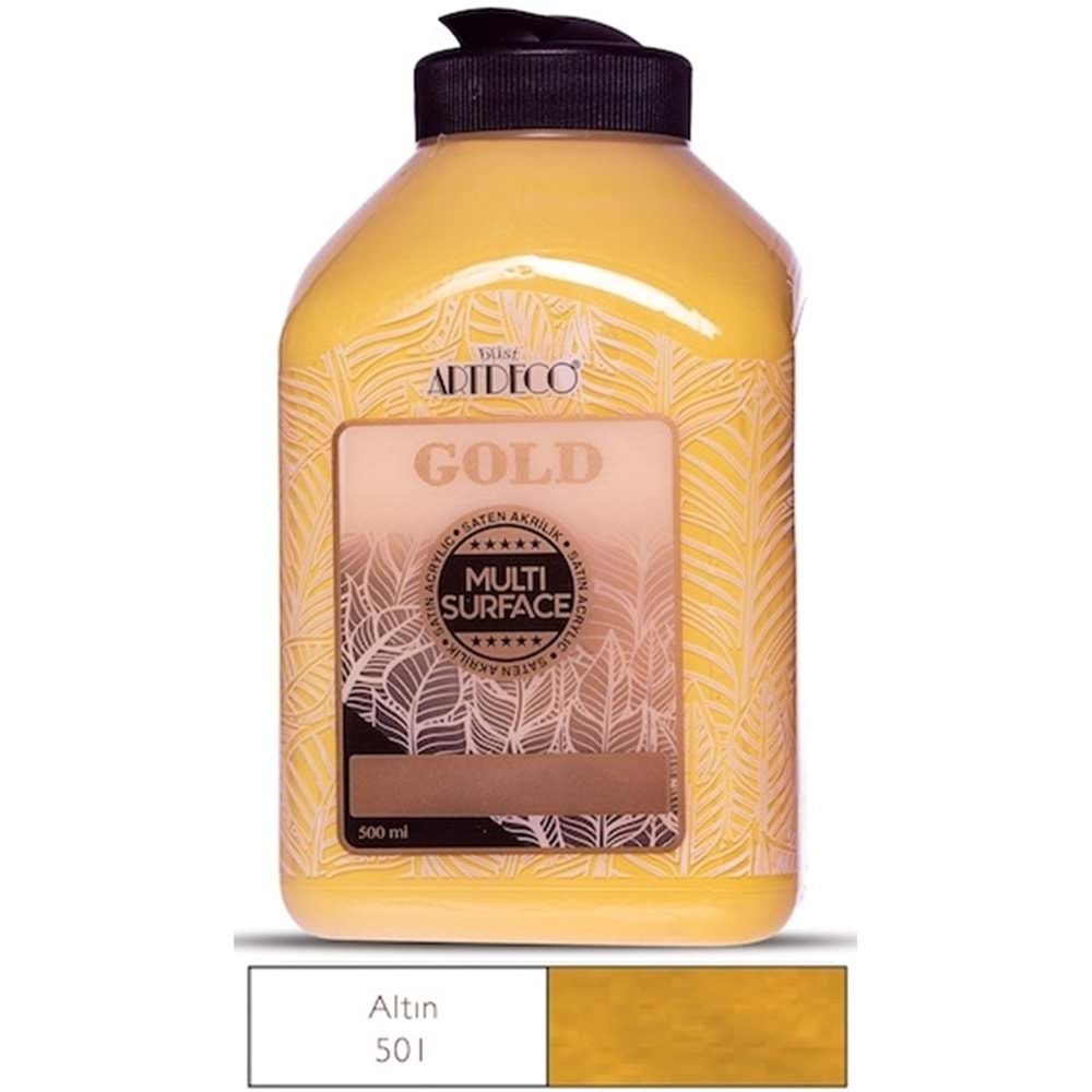 Artdeco Gold Multi-Surface Metalik Akrilik Boya 500 ml Altın