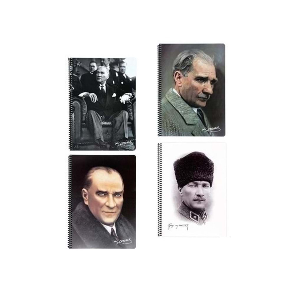 Keskin Color Atatürk A6 Spiralli Pp Kapak Not Defteri Çizgili 80 Yp