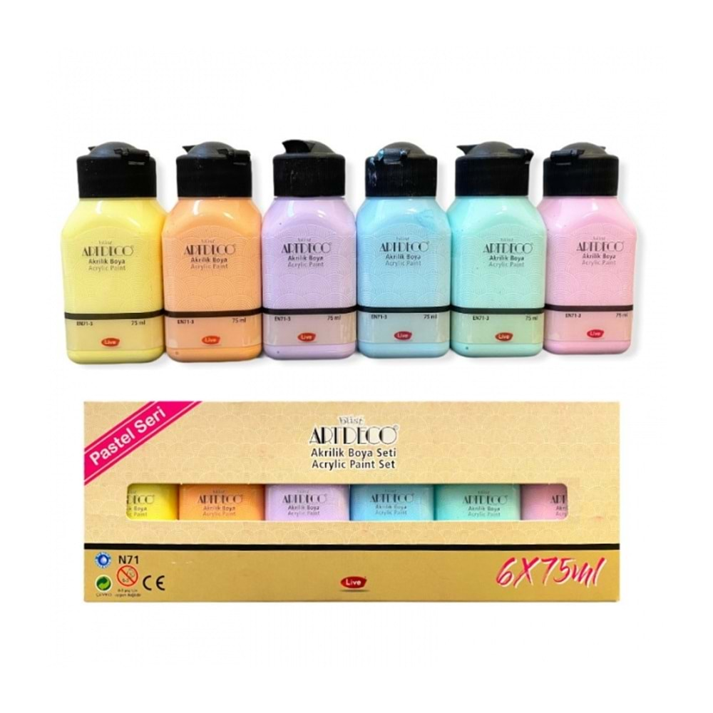 Artdeco Akrilik Boya Seti Pastel Seri 6x75 ml