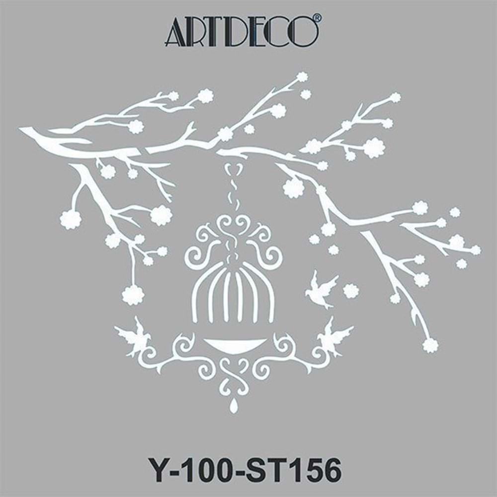 Artdeco Stencil 30x30cm Daldaki Kafes -156