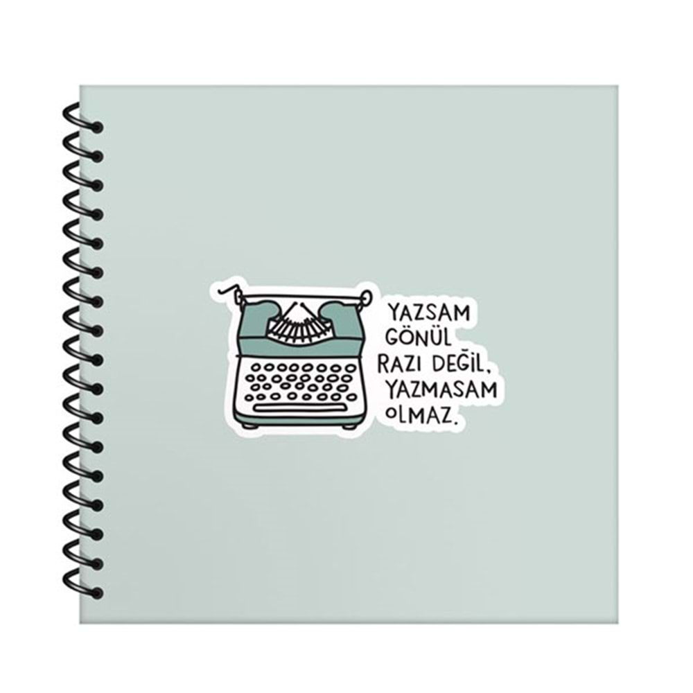 Keskin Color Hisli Şeyler 16X15 Çizgili Defter - Yazsan Gönül Razı Değil Yazmasam Olmaz