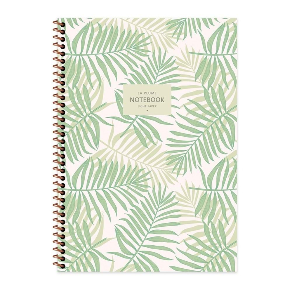 Keskin Color A4 80 Yp.Kareli Karton Kapak La Plume Leaves Spr.Defter