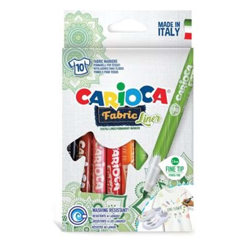 Carioca Keçeli Kumaş Boya Kalemi Fine 10 Lu