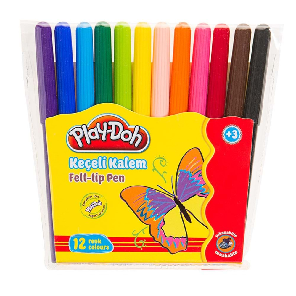 Play-Doh Keçeli Kalem 2 mm 12 Renk Pvc