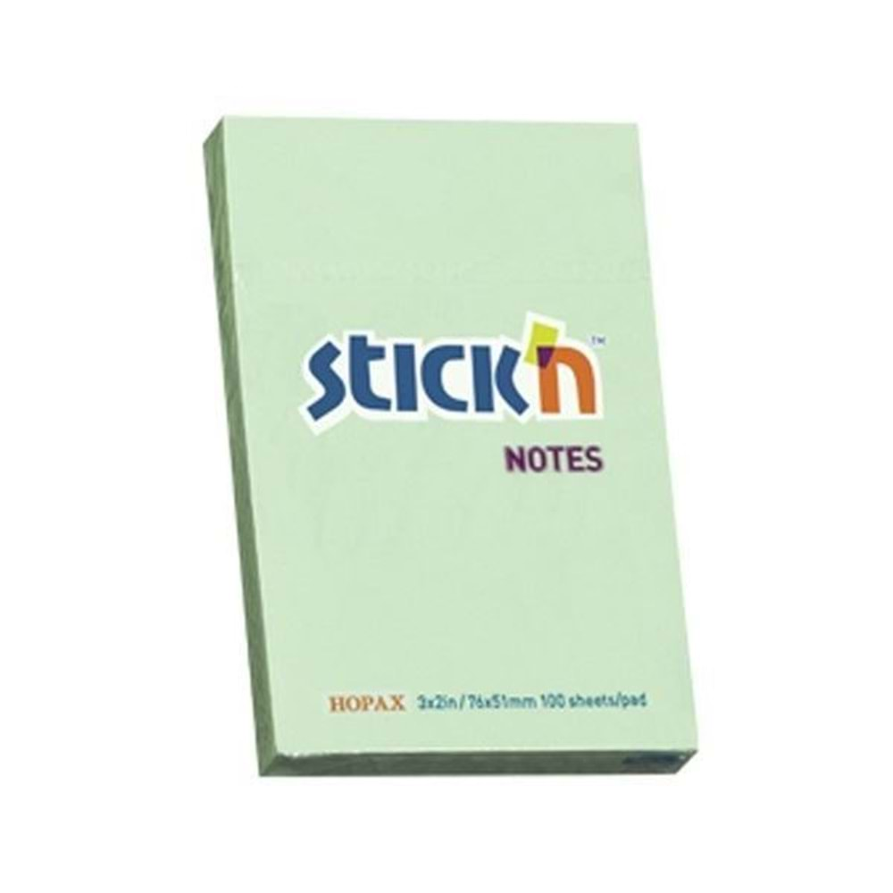 Gıpta Stickn Yapışkanlı Not Kağıdı Pastel Yeşil 76X51 Mm