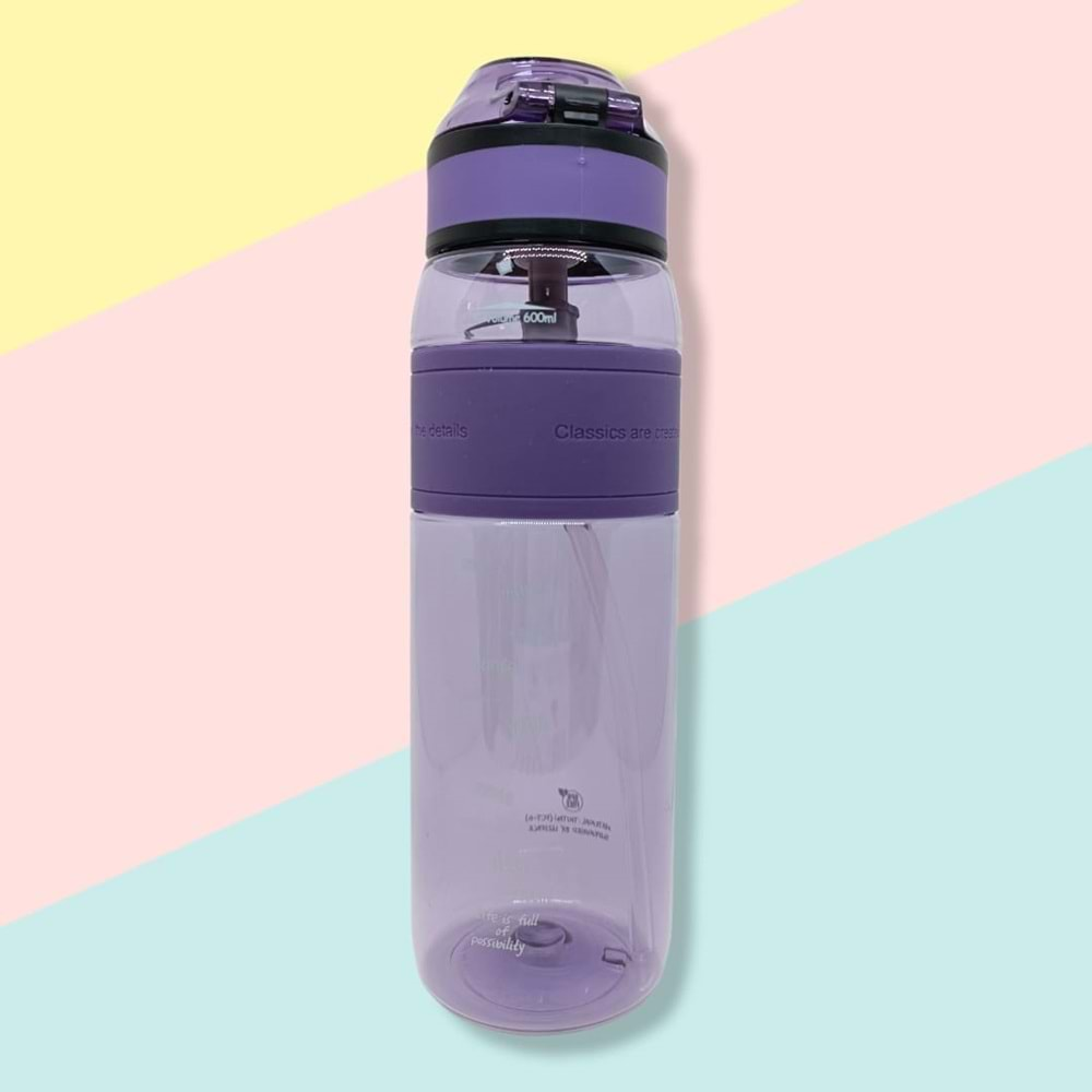 Uzspace Pipetli Tritan Matara 600 ml. Iris Purple 4106