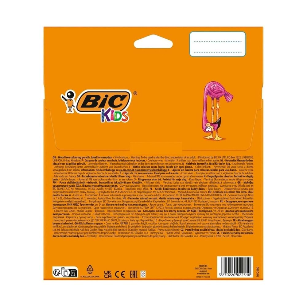 Bic Tropicolor2 Boya Kalemi Uzun 24 Lü Kutu