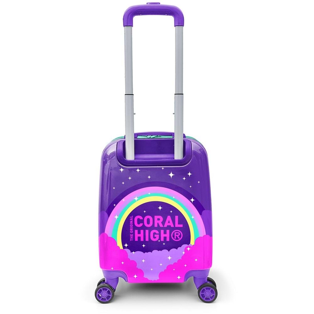 Coral High Kids Mor Su Yeşili Unicorn Desenli Çocuk Valizi 16729