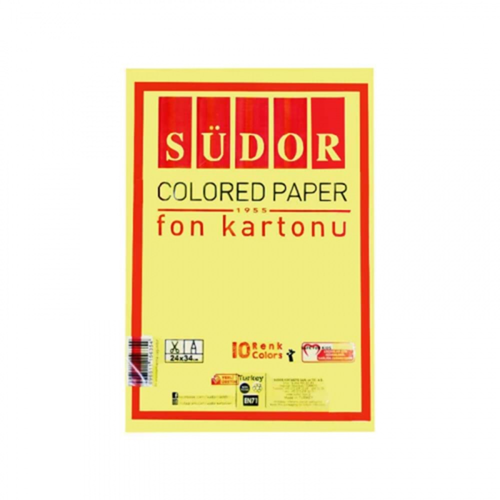 Südor Fon Kartonu 25x35 cm 100 Gr. 10 Renk