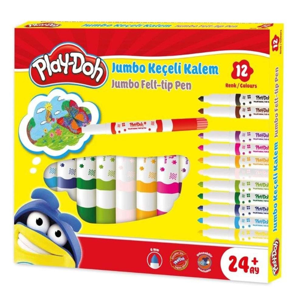 Play-Doh Jumbo Keçeli Kalem 6mm 12 Renk