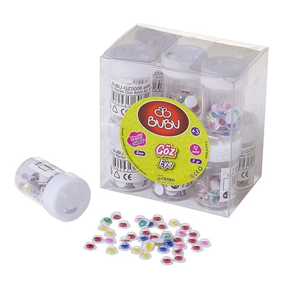 Bu-Bu Renkli Oynar Göz Renkli 8 mm 8 gr.