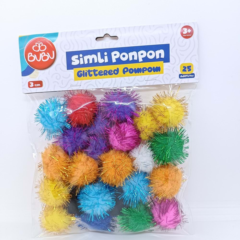 Bu-Bu Ponpon Simli 3 cm 25 Li Karma