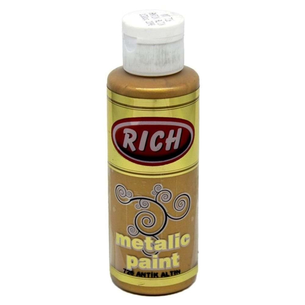 Rich Akrilik Boya Metalik 130 ml Antik Altın 726