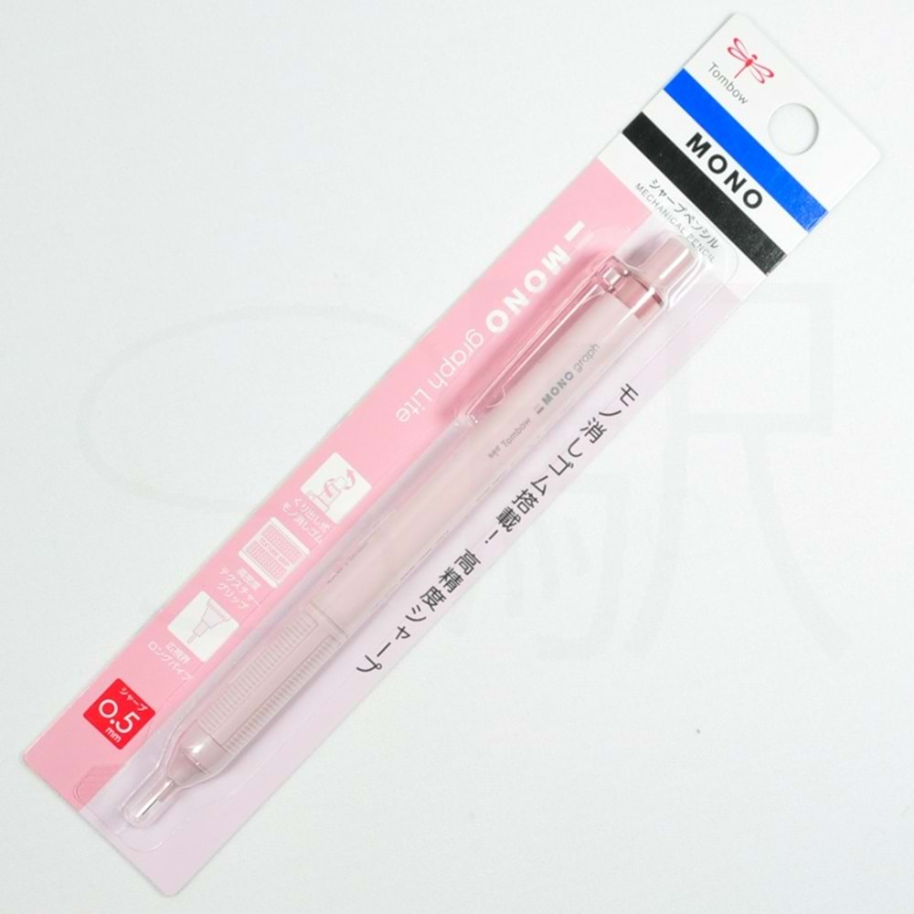 Tombow Mono Graph Lite Mekanik Kurşun Kalem 0.5 mm Blisterli Gri-Pembe