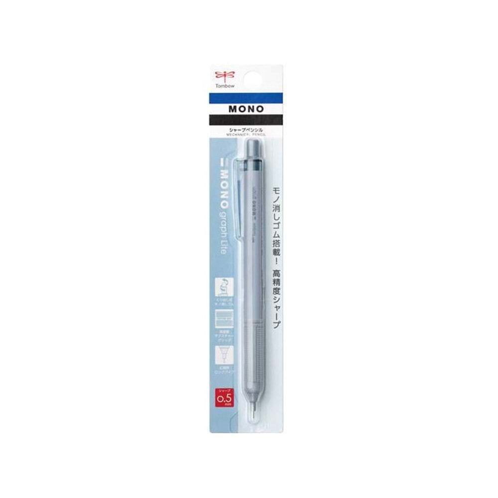 Tombow Mono Graph Lite Mekanik Kurşun Kalem 0.5 mm Blisterli Gri-Mavi