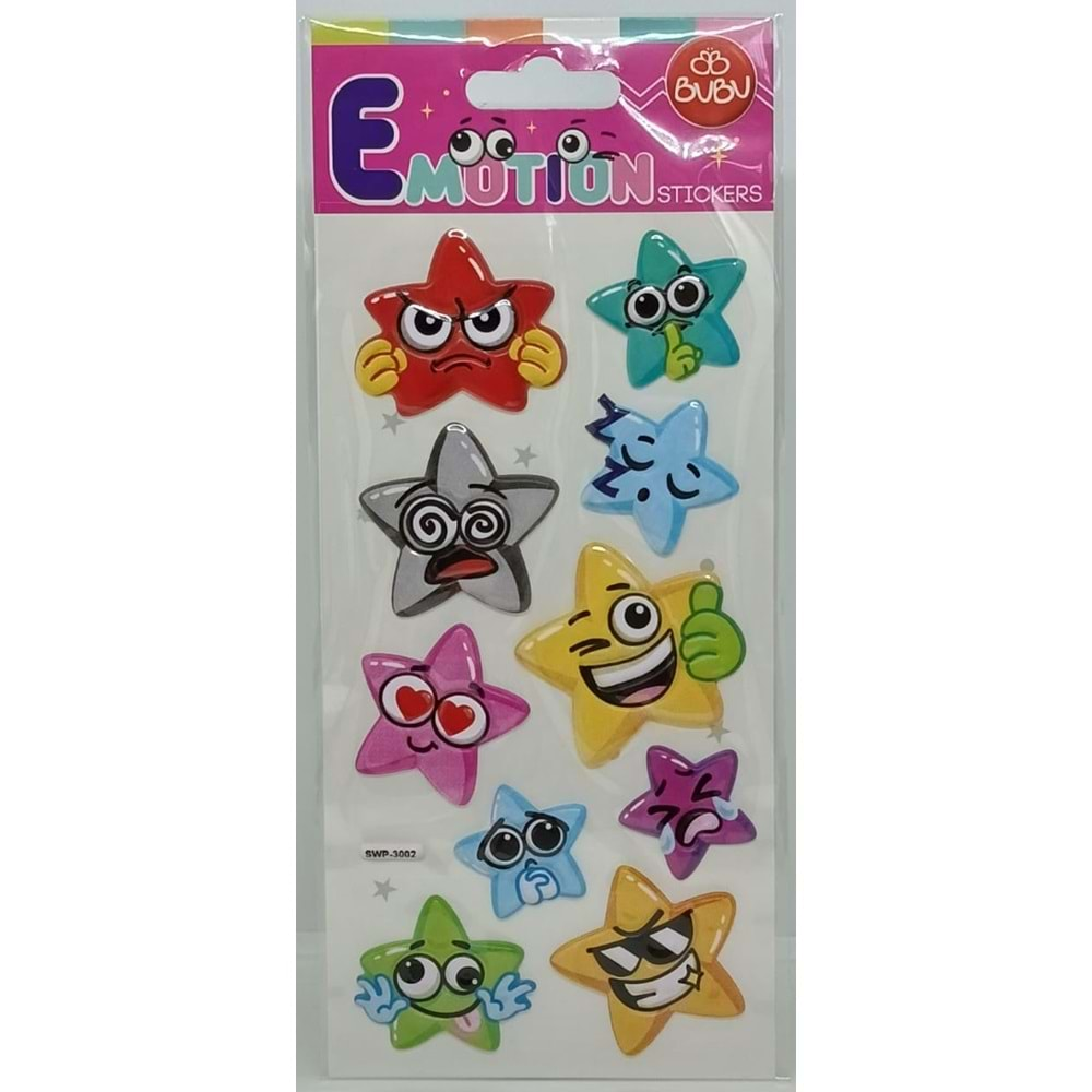 Bu-Bu Emotion Puffy Stickers Yıldızlar 9x21 SWP-3002