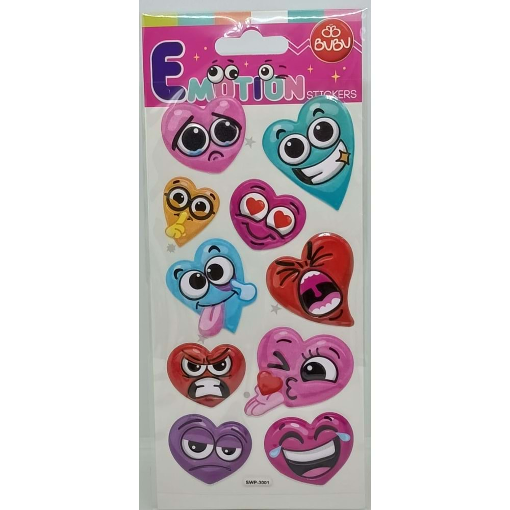 Bu-Bu Emotion Puffy Stickers Kalpler 9x21 SWP-3001