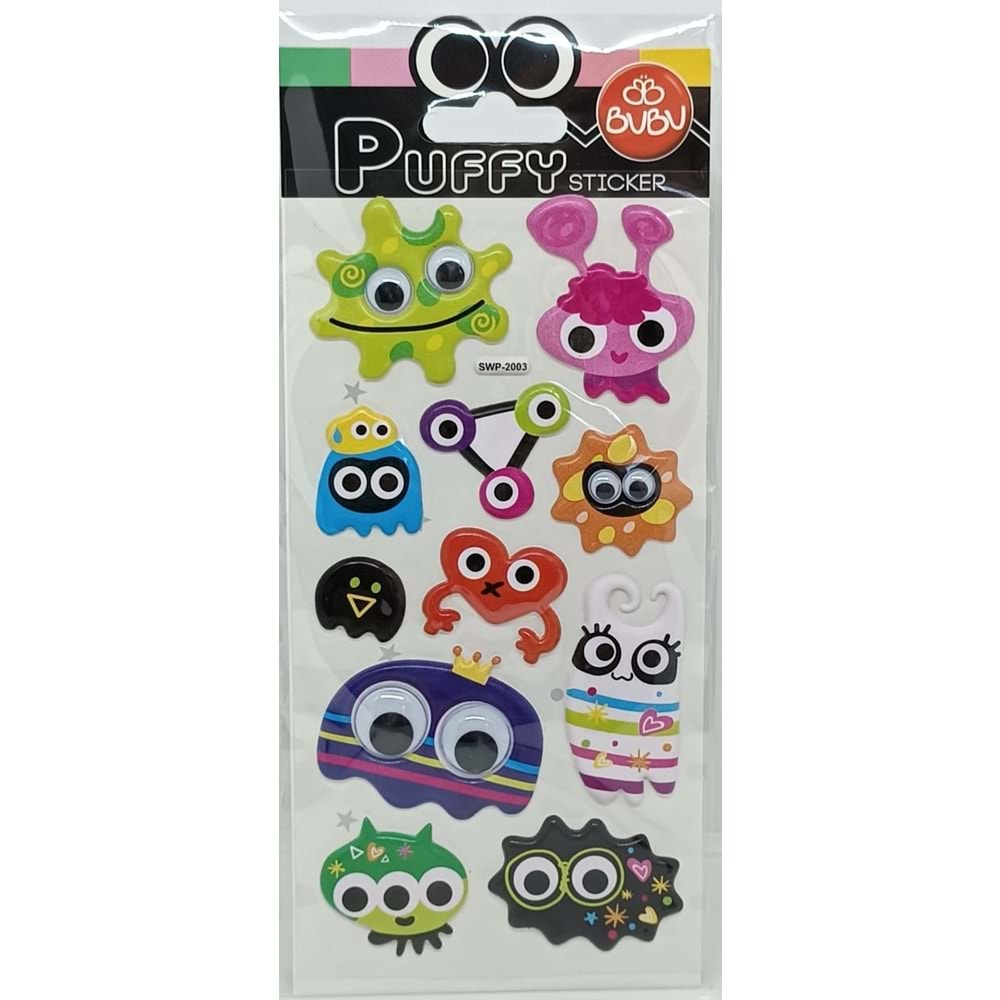 Bu-Bu Şaşkın Gözler Puffy Sticker Monsters 9x21 SWP-2003