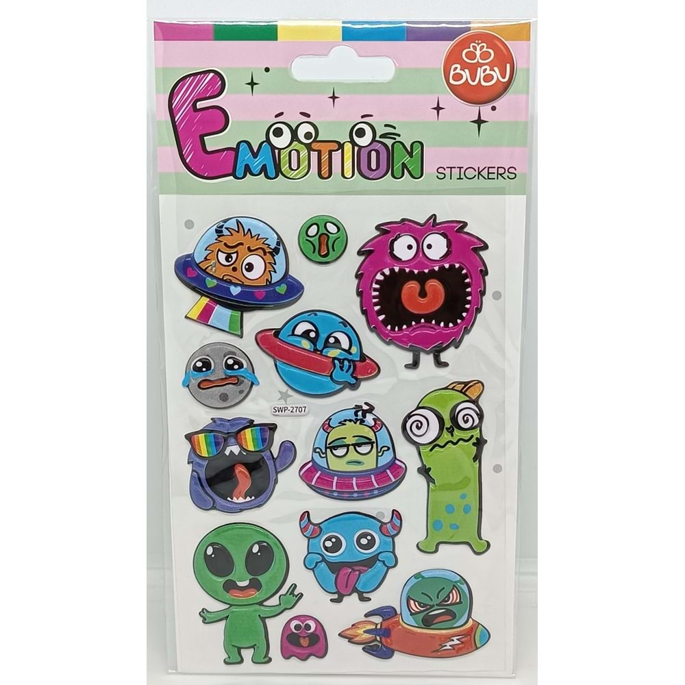 Bu-Bu Emotion Puffy Stickers Uzaylılar 10,9x20,5 SWP-2707