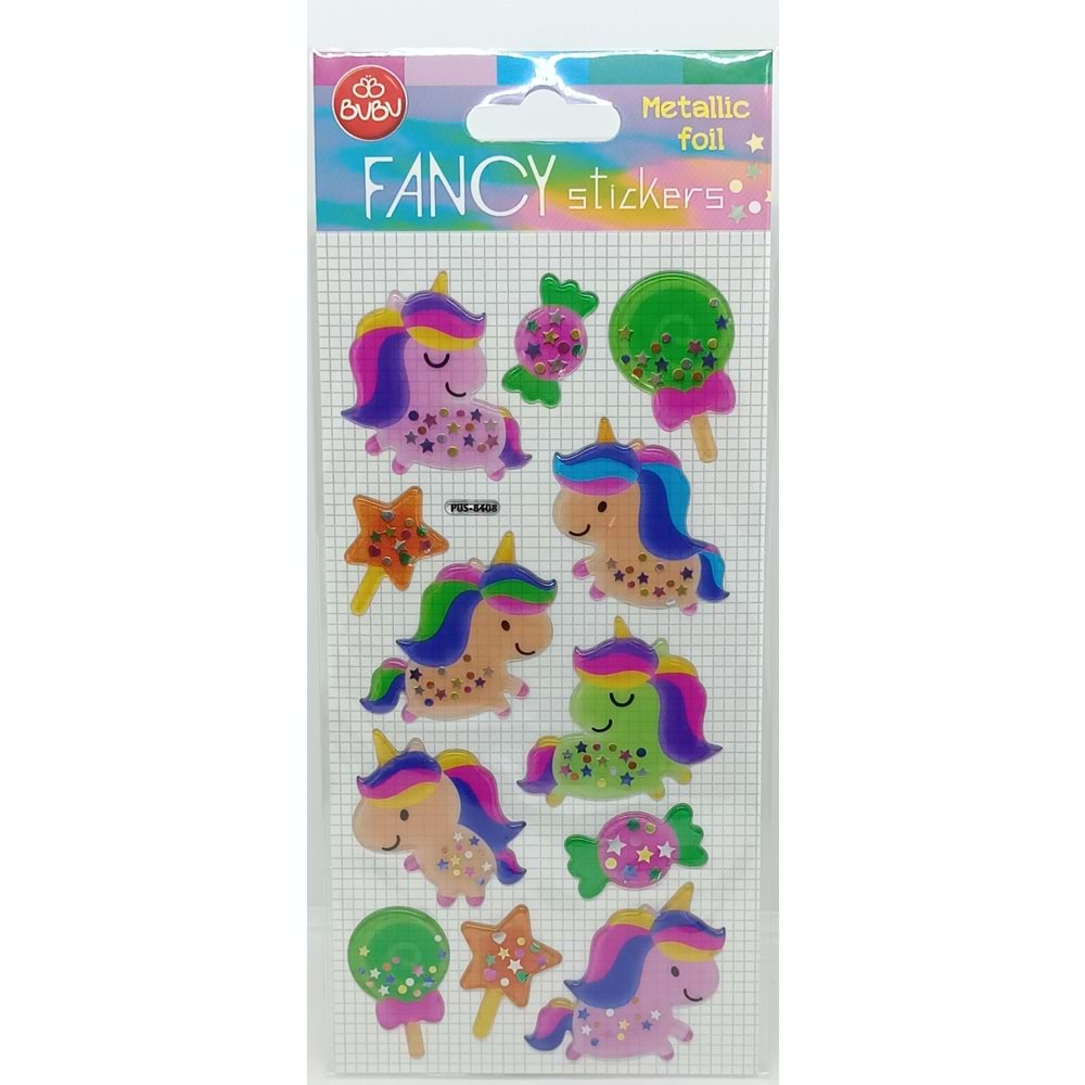 Bu-Bu Damla Stickers Unicorn Metalik 9x20 PUS-8408