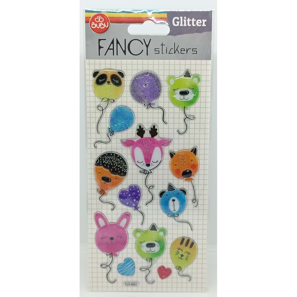 Bu-Bu Damla Stickers Glitter Balonlar 9x20 PUS-6607