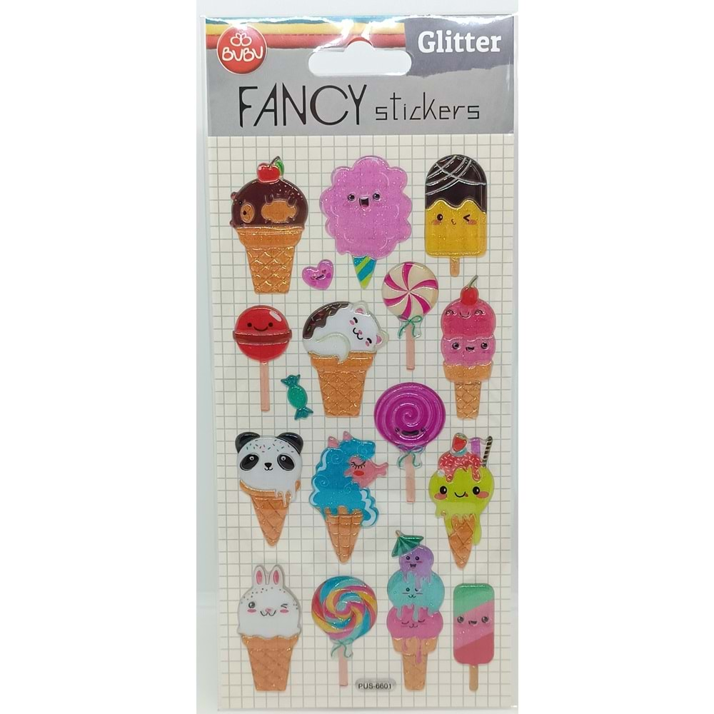 Bu-Bu Damla Stickers Glitter Dondurma 9x20 PUS-6601