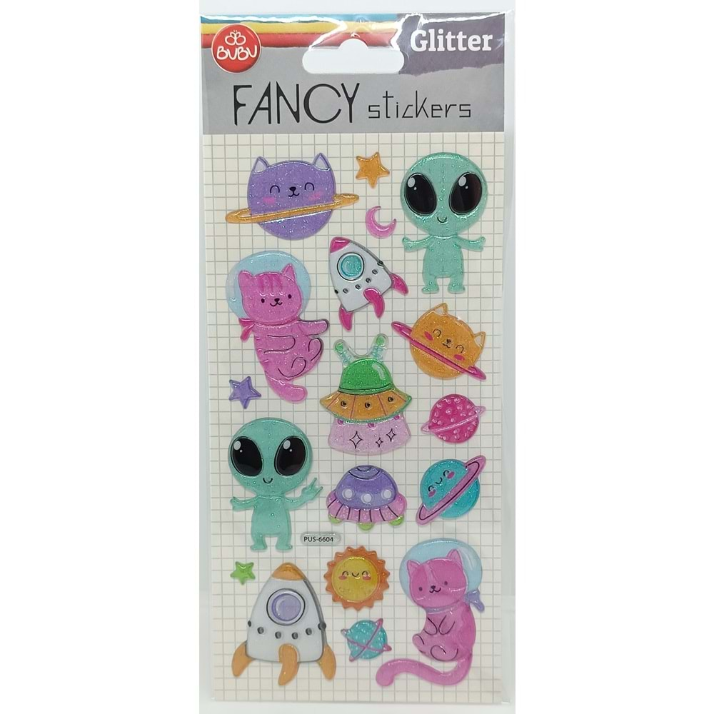 Bu-Bu Damla Stickers Glitter Uzay 9x20 PUS-6604