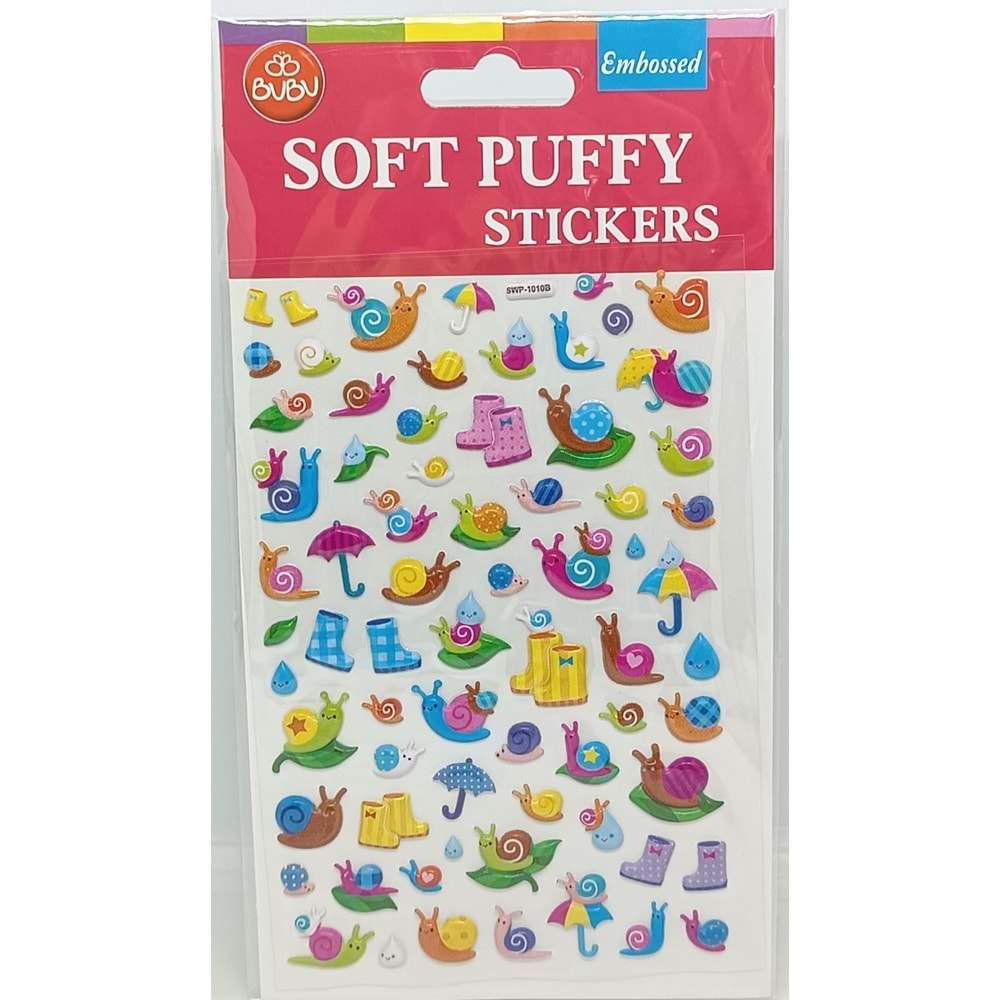 Bu-Bu Soft Puffy Stickers Sevimli Salyangoz 10,9x20,5 SWP-1010B