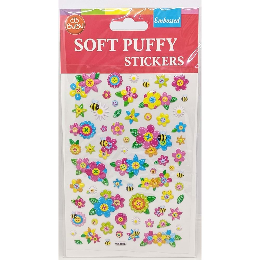 Bu-Bu Soft Puffy Stickers Çiçekler 10,9x20,5 SWP-1011B