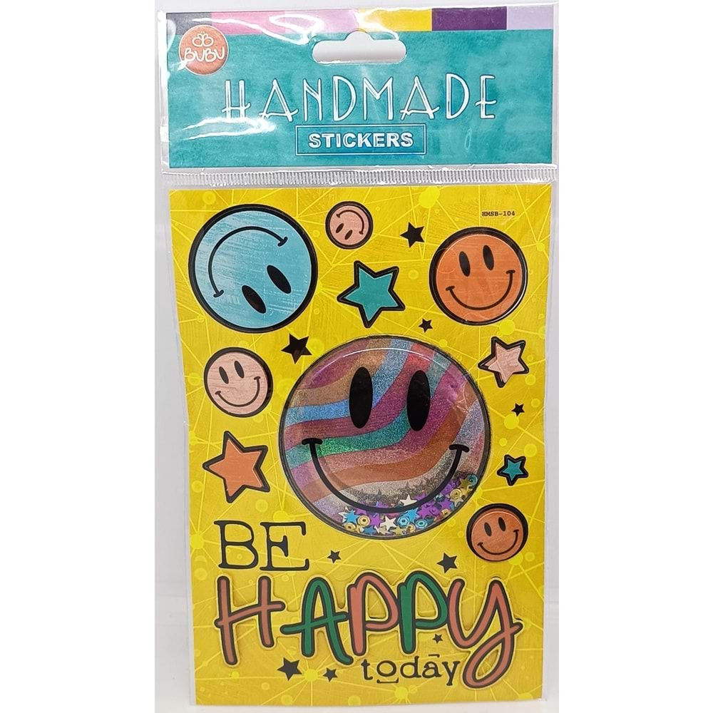 Bu-Bu Handmade Stickers Be Happy To Day 12,5x23,5 HMSB-104