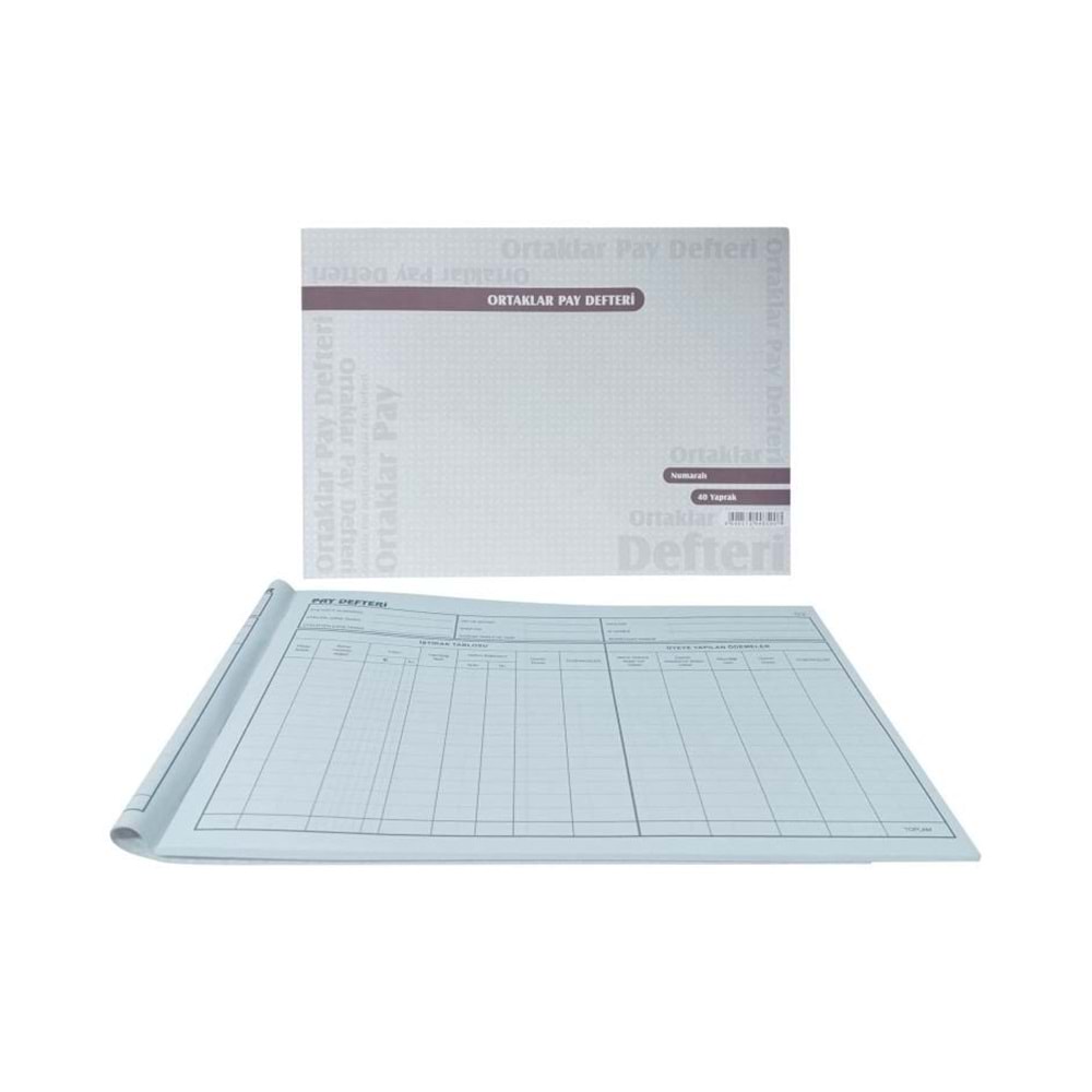 Ortaklar Pay Defteri 40 Yp. Numaralı