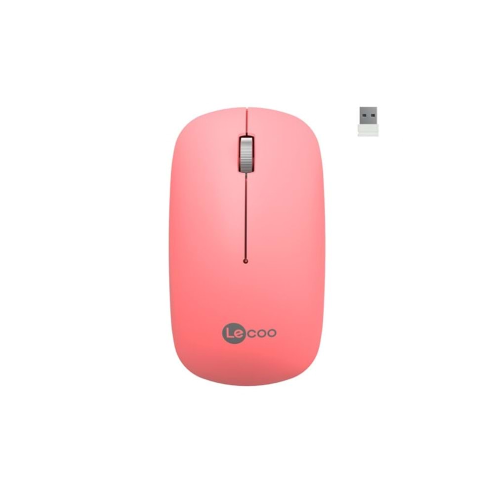 Lenova Lecoo Kablosuz Mouse Sessiz Usb Pembe WS214