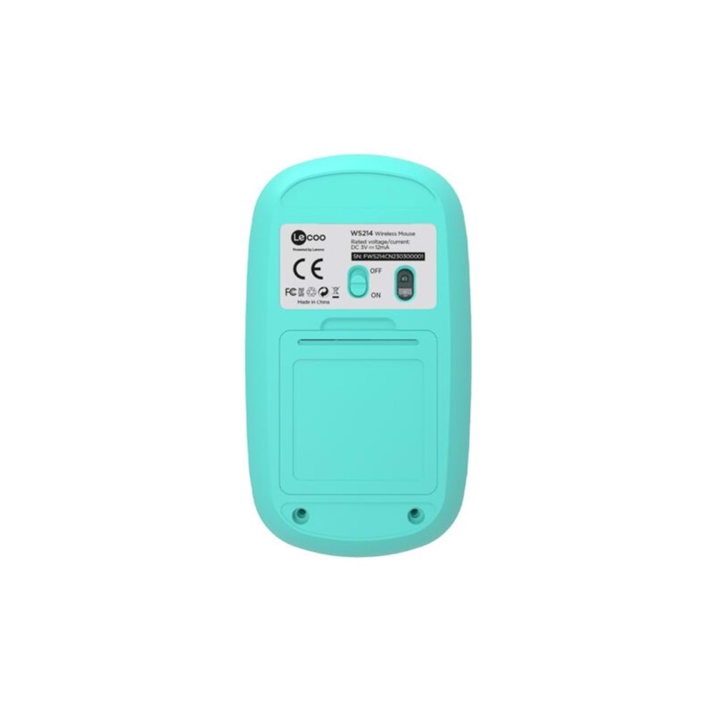 Lenova Lecoo Kablosuz Mouse Sessiz Usb Turkuaz WS214