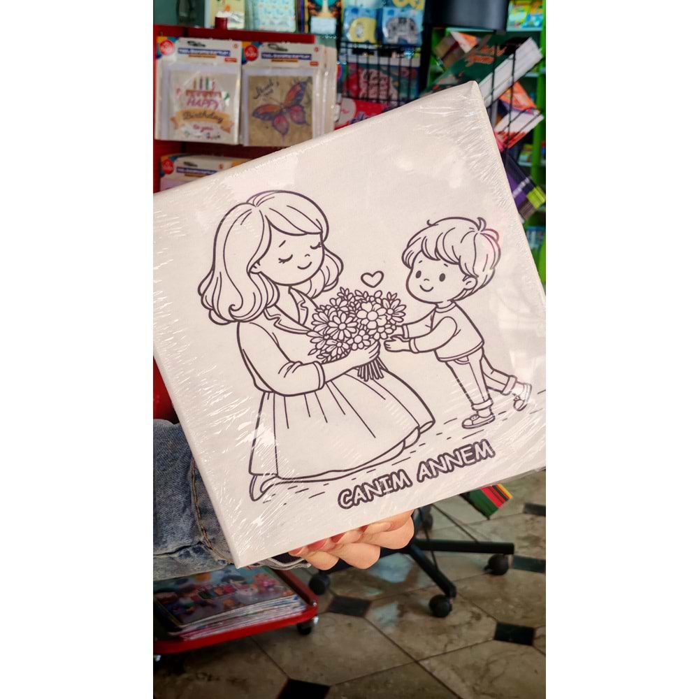 Anneler Gününe Özel Tuval Boyama No:3 (6 Renk Akrilik Boya+Fırça)